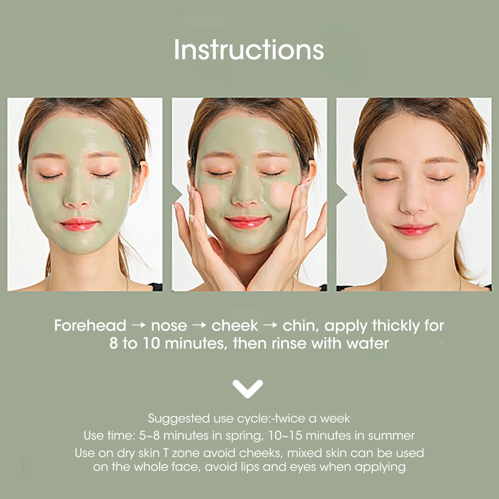 

LAIKOU Matcha Mud Mask Brightening Skin Tone Reduce Blackheads Acne Pores Cleansing Oil Control Skin Care 125g