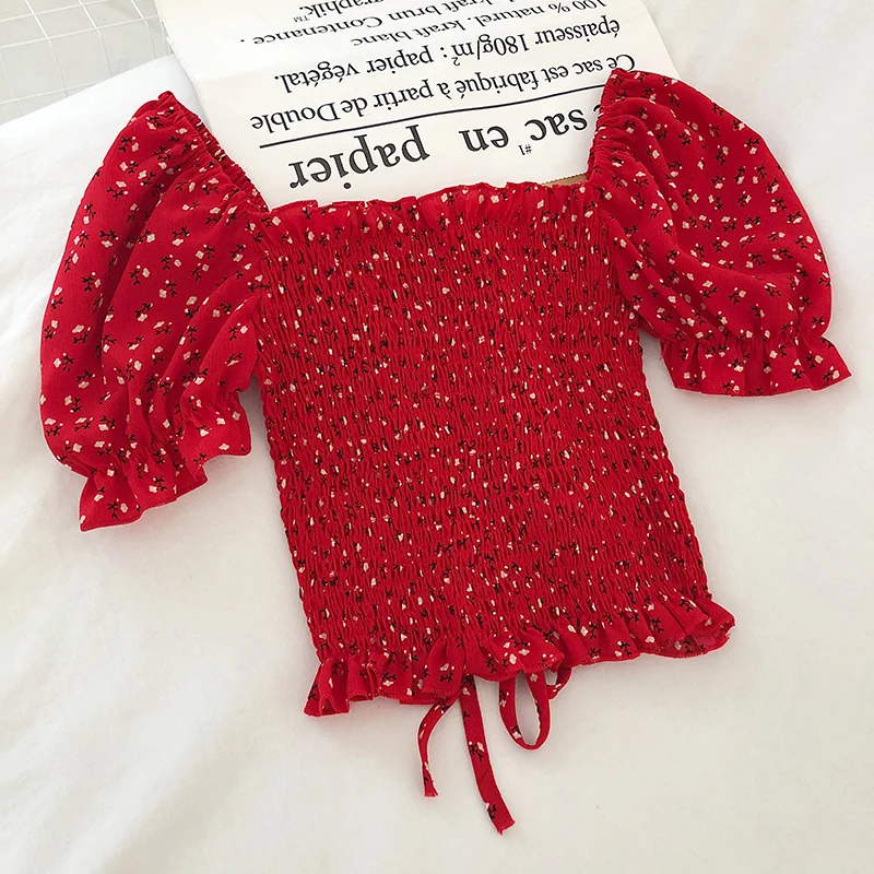 Блузы с цветочным принтом Лето 2021 новая рубашка для женщин коротким рукавом