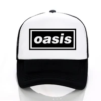 oasis band baseball caps men women summer mesh hat outdoor sports leisure letter adjustable trucker cap