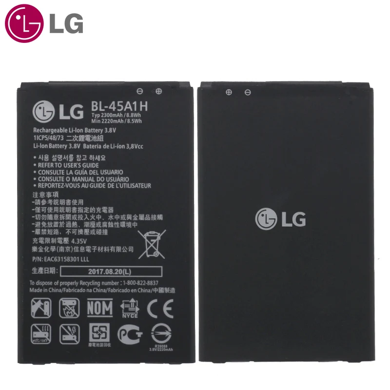 LG BL-45A1H Замена телефон Батарея для LG K10 LTE F670L F670K F670S F670 Q10 K420N K10 BL-46G1F Ёмкость 2220 мА-ч