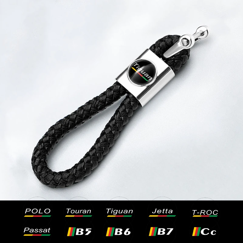 

1pcs Trinket Leather Car Keychain Badge Key Chain Key Rings For Volkswagen VW POLO Touran Tiguan Jetta T-ROC Passat B5 B6 B7 CC