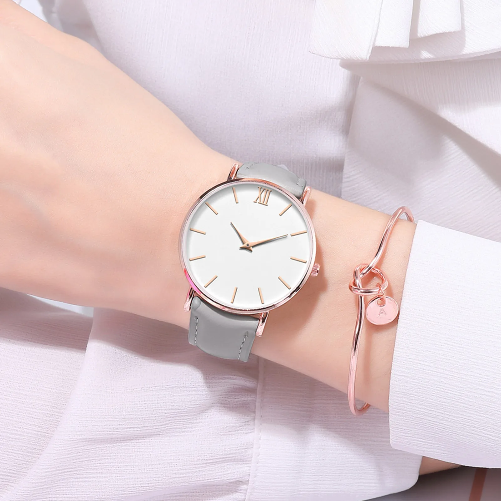 

Quartz Watch Simple Roman Numerals Watch for Women Leather Strap 2021 New Fashion Casual Bracelet Wristwatch Reloj Mujer