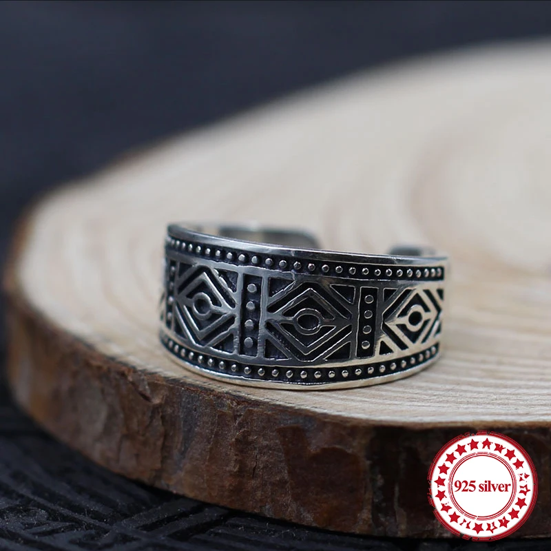 

Мужское Открытое кольцо из серебра S925 пробы, классическая ретро модная серия с аналогичным параграфом, моделирующие подарки