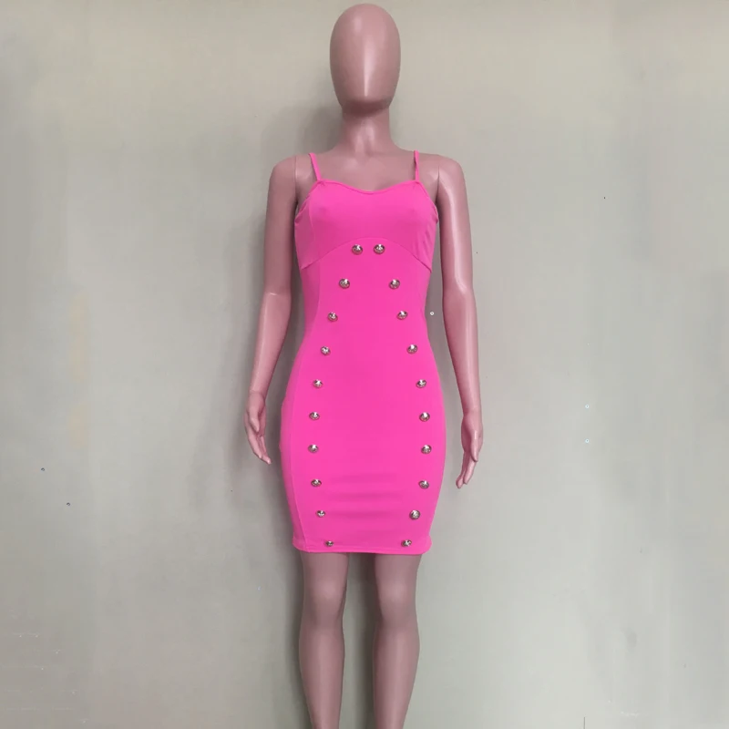 Женское двубортное платье на тонких бретельках с v-образным вырезом Сексуальные