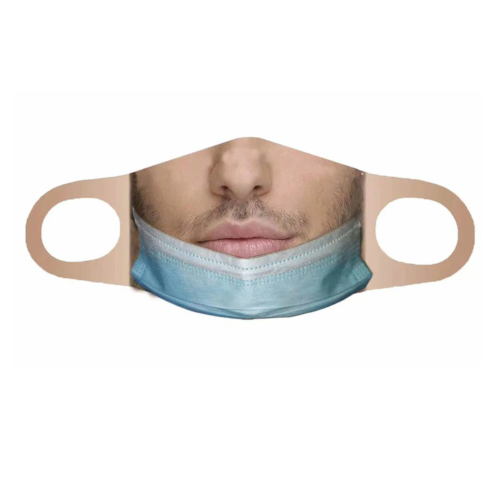 Маска хлопковая многоразовая моющаяся с принтом 1/3/5 шт.