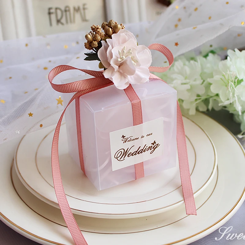 50 шт красный цветок подарочная коробка пластиковый крафт бумажный мешок