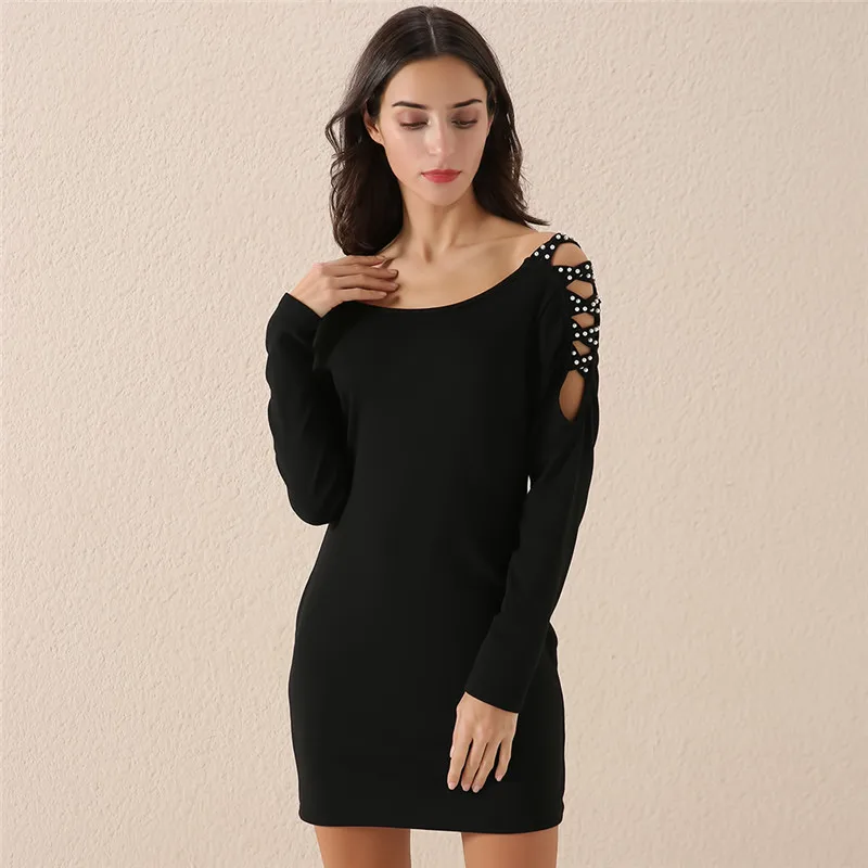 Женское винтажное весеннее платье с бусинами и стрейчевое тонкое длинным