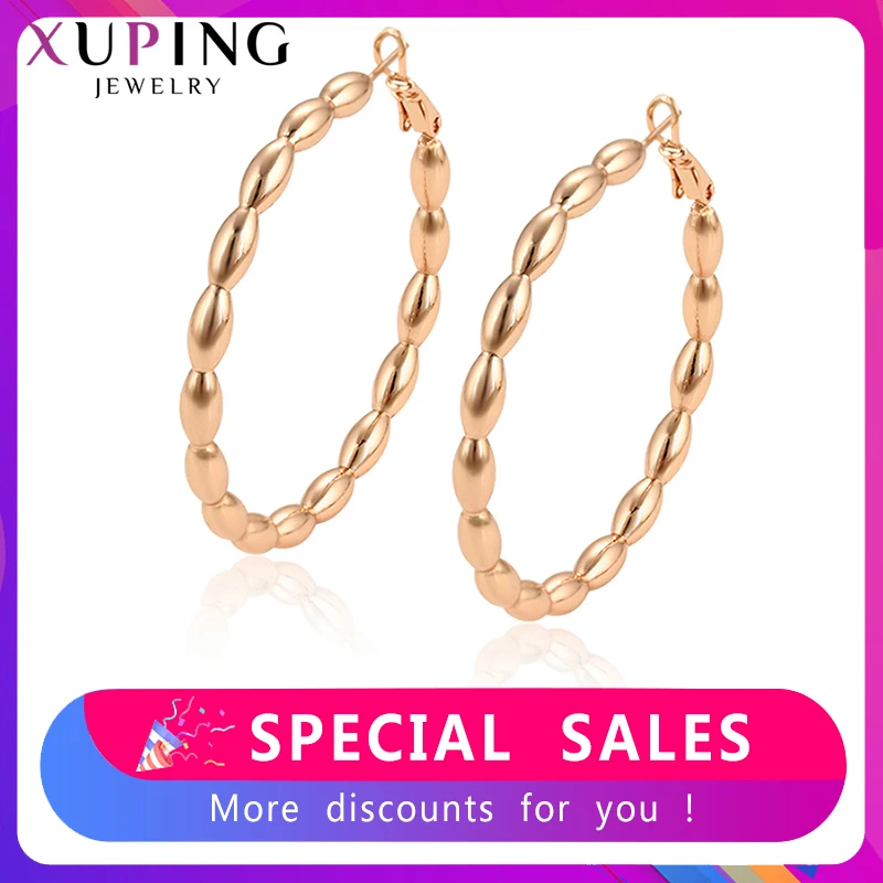 Xuping, Розовая позолота, цветные, Классические, модные, большие серьги-кольца для женщин, элегантные ювелирные изделия, подарок на день матери, ss133.4-97389