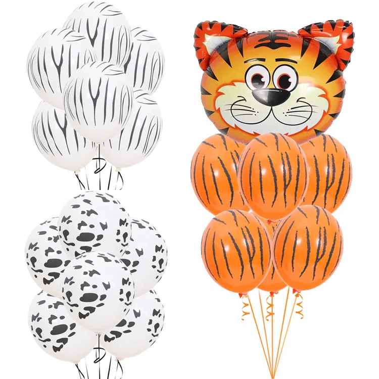 

50/100pcs 3.2 g Tiger Lion Zebra Animals Latex Balloons Jungle Theme Party Baloon Baby Birthday Party Supplies Helium Air Balls