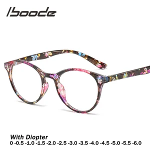 Очки унисекс iboode, в стиле ретро, с цветочным принтом, для близорукости, 0 градусов, 0,5, 1,0, 1,5, 2,0, 2,5, 3,0, 3,5, 4,0, 4,5, 5,5, 6,0