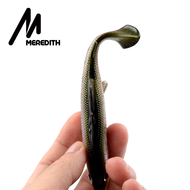 MEREDITH 12 см 15 см форель свинцовая головка ПВХ рыболовные приманки для плавания искусственные приманки Т-образный хвост силиконовые свинцовые мягкие приманки наживка воблеры