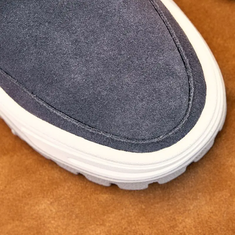 FITWEE/женские зимние сапоги из натуральной кожи на толстой подошве Теплая зимняя