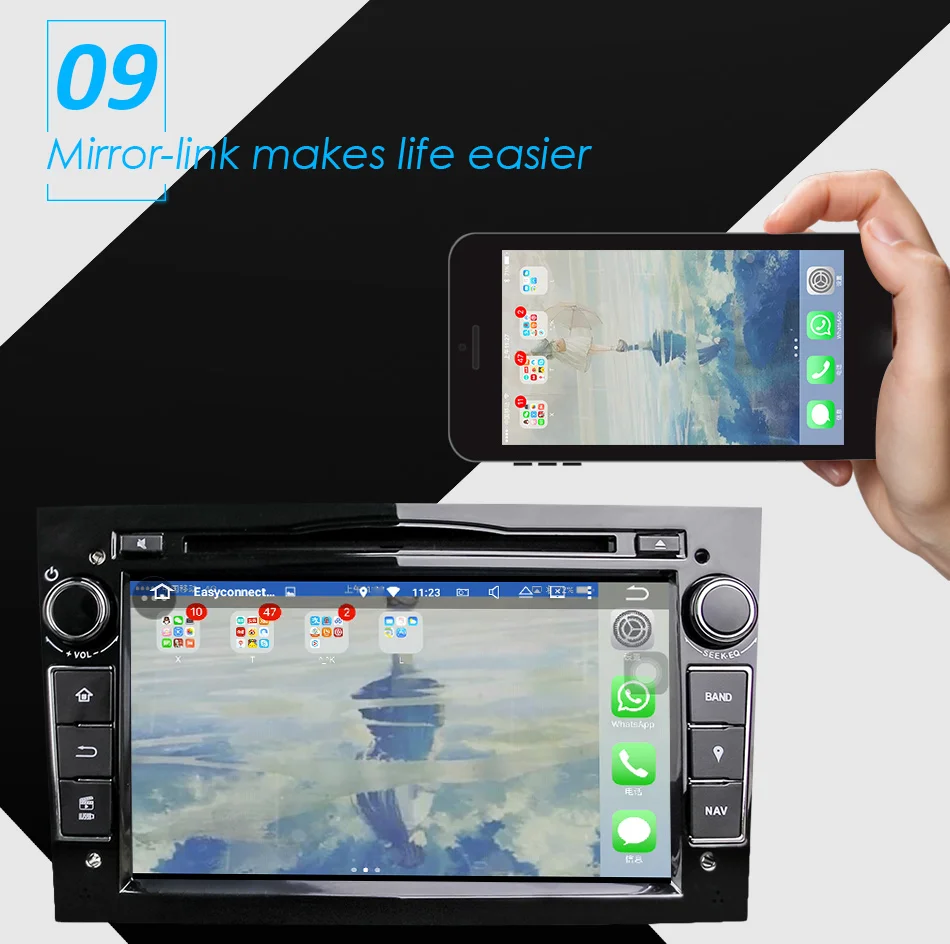 Eunavi 2Din четырехъядерный 7 дюймов Android 9,0 Автомобильный DVD радио плеер gps Navi для Vauxhall Opel Astra H G Vectra Antara Zafira Corsa
