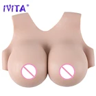 Искусственная силиконовая форма груди IVITA 2 цвета на выбор поддельные грудь K чашка для трансвеститов транссексуалов Драг королева транссексуал Косплей