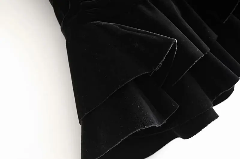 Bazaleas винтажная юбка с оборками женская сексуальная бархатная черная короткая на