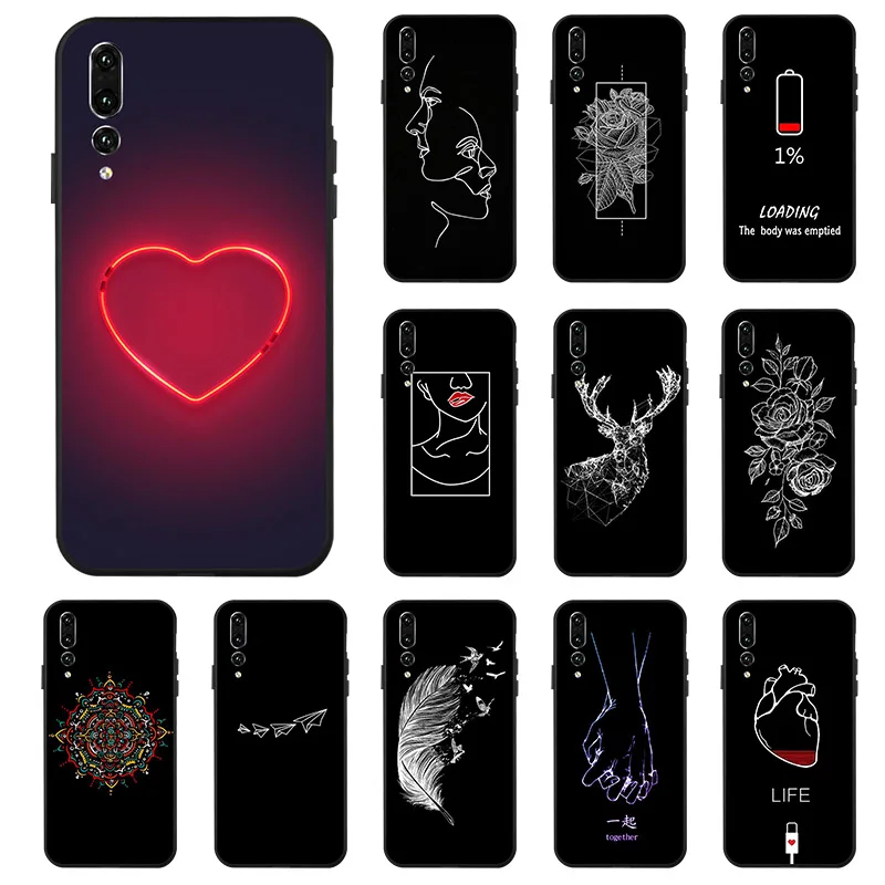 Силиконовый чехол из ТПУ для Huawei P20 PLUS Черный Защитный телефона Plus P20Plus|Бамперы| |
