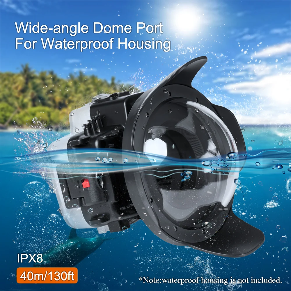 WA006-B 40 м/130FT 8 &quotширокоугольный dome port для подводная камера дайвинга со