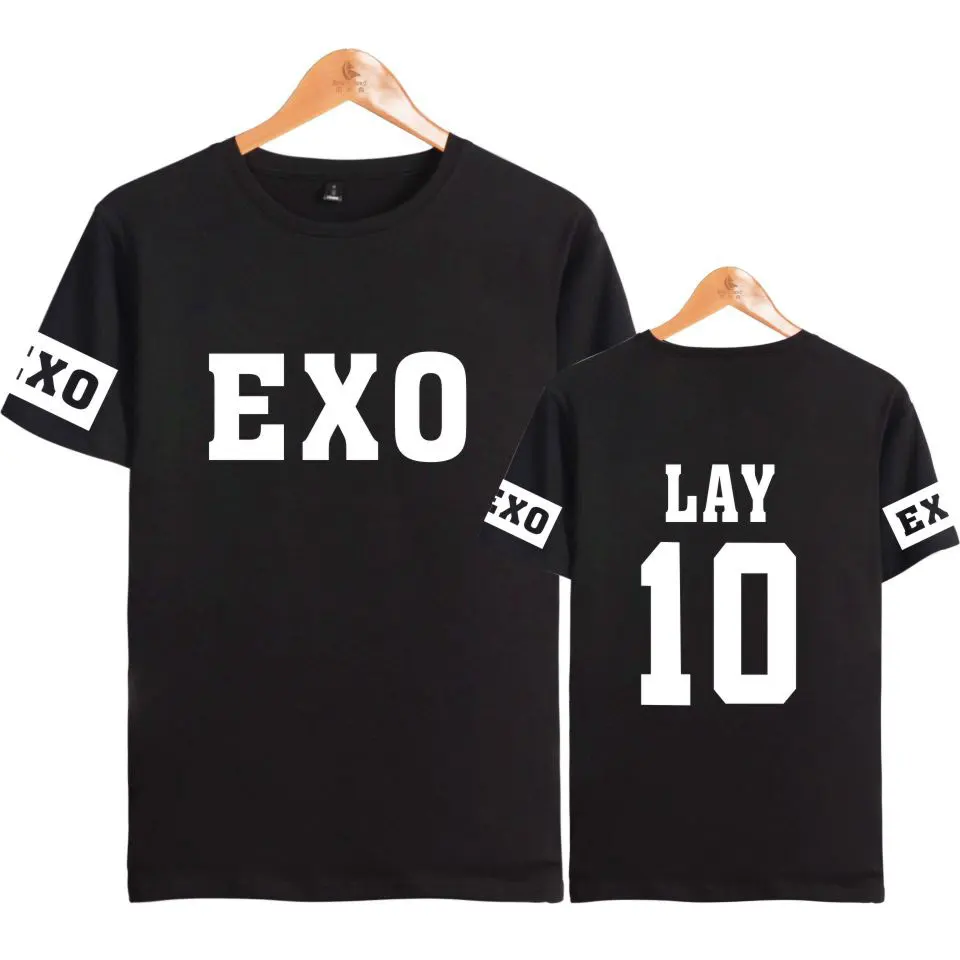 Новая мода Kpop Exo Kar Sehun Xiumin Baekhyun Terra наклейка Футболка женская футболка Harajuku модная