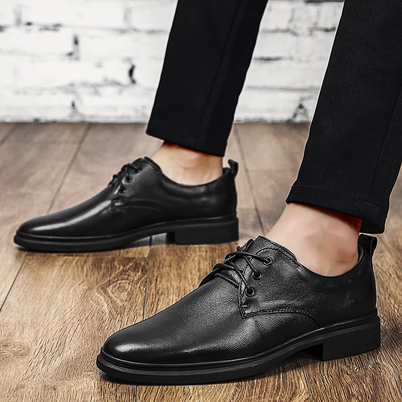 

malepara leather fashion informales flat new black shoes man men de sapato breathable mens hombre hot for comfortable cuero