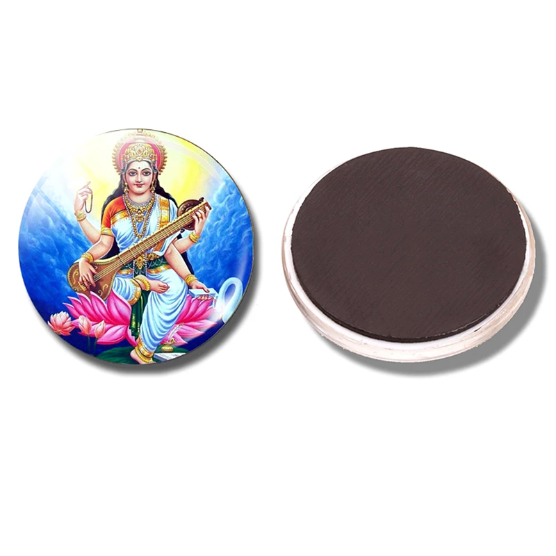 As shown Магнит на холодильник Lakshmi, наклейка на холодильник Будда, декоративные магниты на холодильник Bodhisattva God Amuleto, художественный религиозный домашний декор - Цвет: As shown