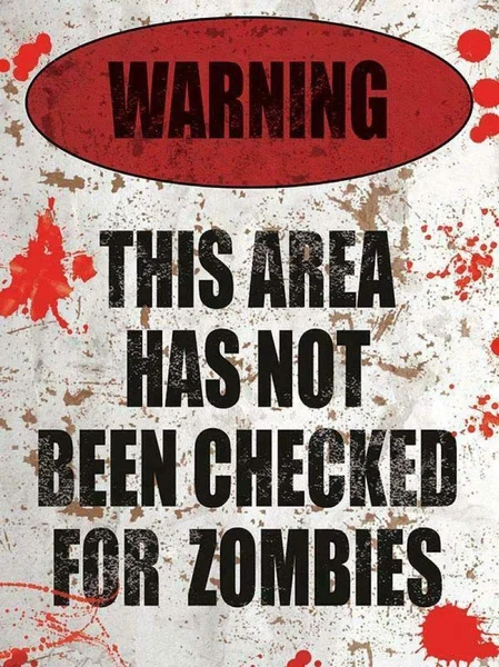 

Zombie Warning Tin Sign art wall decoration,vintage aluminum retro metal sign