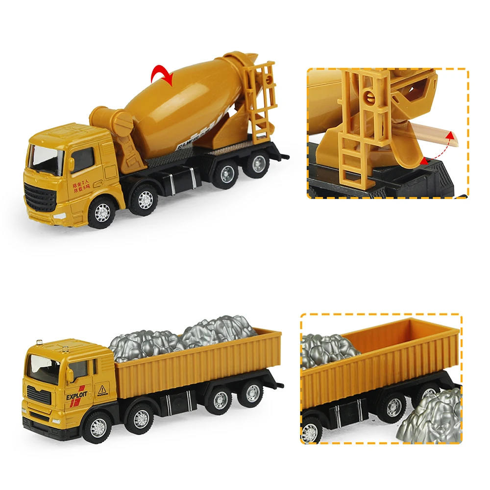 9 Styles Alloy Engineering Car Truck Toys Crane Bulldozer Excavator Forklift Vehicles Educational Toys for Boys Kids Gift images - 6