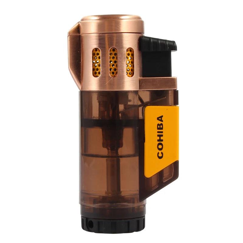 Зажигалка для сигар COHIBA газовые зажигалки 3 фонарь ветрозащитный аксессуар с