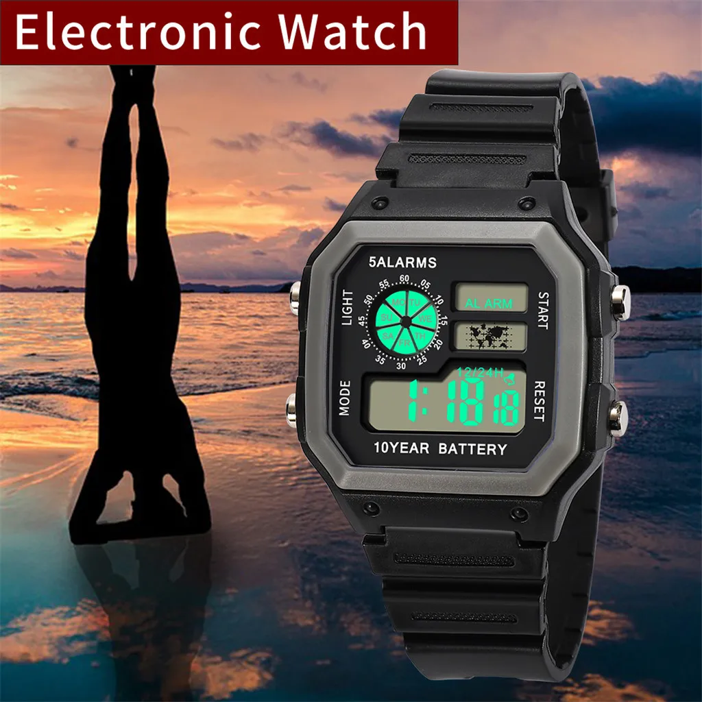 Montre digitale homme секундомер цифровой высококачественный многофункциональный 30 м