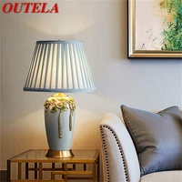 outela modern table lamp brass creative ceramic led desk light decorative for home