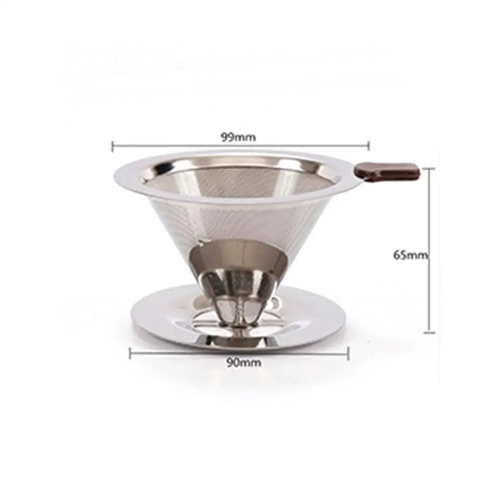 

304 Stainless Steel Cone Coffee Filter Dripper Double Layer Mesh Coffee Cone Filter Home Kitchen Coffee Accessories