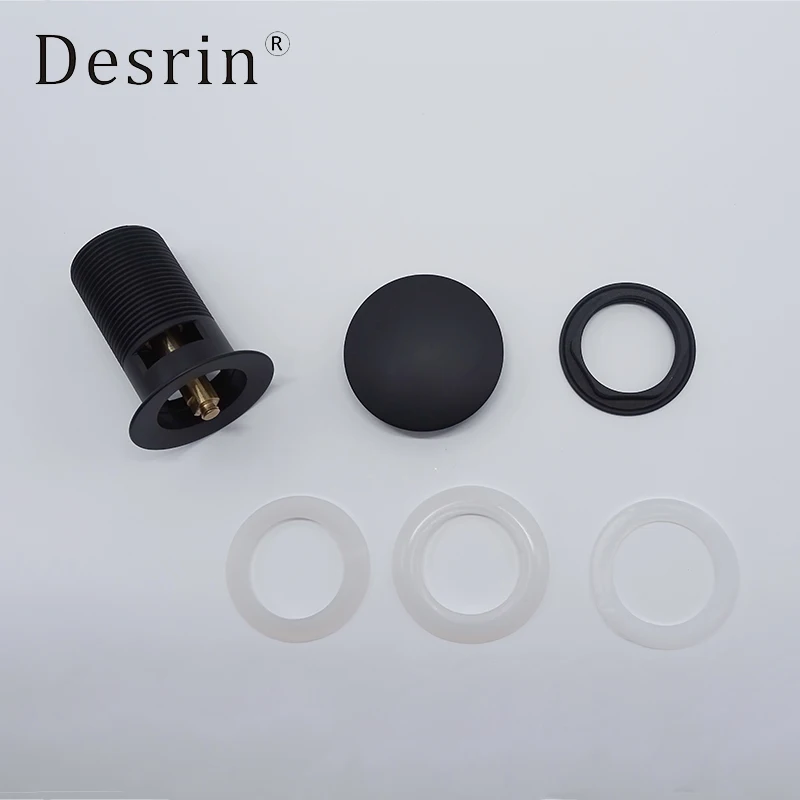 Desrin матовый латунный черный умывальник для ванной комнаты отскакивающий слив