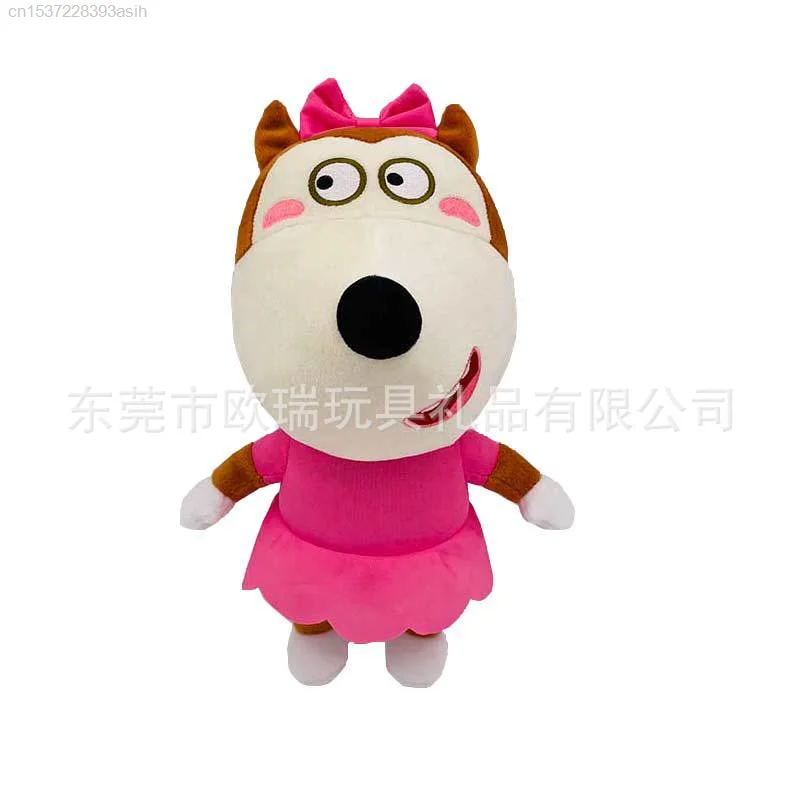 2 unids/set 30cm Anime Wolfoo familia juguetes de peluche Lucy suave Peluche de juguete mu&ntilde;ecas para ni&ntilde;os ni&ntilde;as Fans regalos-4
