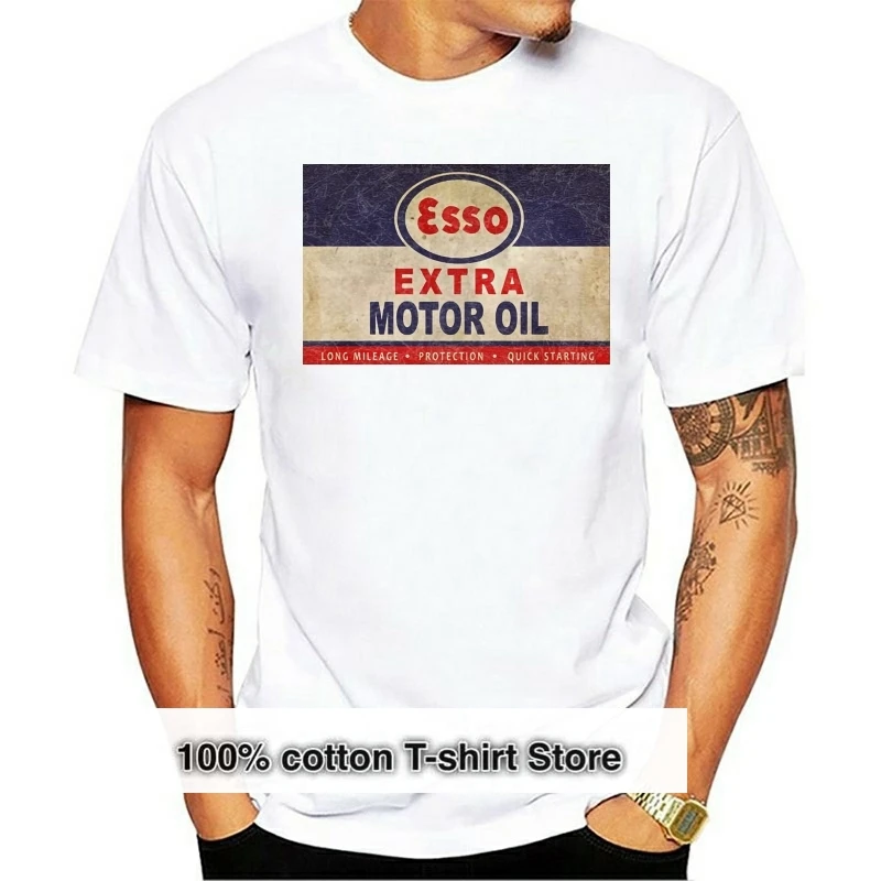 

Хлопковая футболка Esso Motor Oil с графическим рисунком, короткая женская футболка