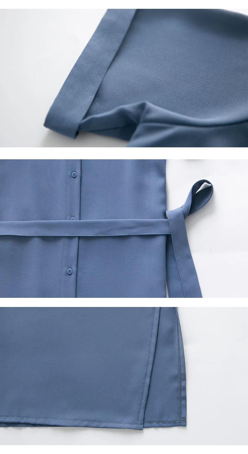 Женское шифоновое платье рубашка длинное приталенное трапеция с коротким