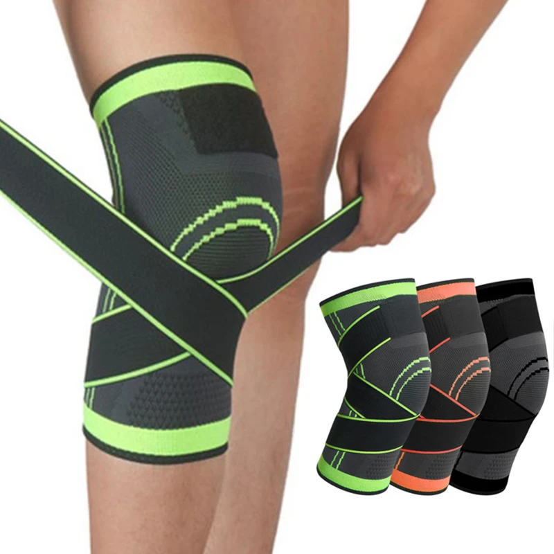 1PC 2021 Sport Pressurized Kneepad Elastic Knee Pads Support Sleeve Basketball Volleyball Brace Training Fitness Knee Pad Sleeve