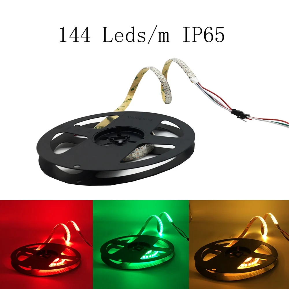 WS2812B WS2812 RGB светодиодный светильник водонепроницаемый индивидуально адресуемый умный RGB светодиодный светильник для украшения дома 1 м 2 м 3 м 4 м 5 м