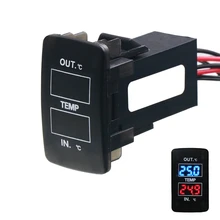 Dual Temperature Display Inside and Outside the Car Dual Temperature Sensor for Honda Civic CRV Fit Jazz City Accord