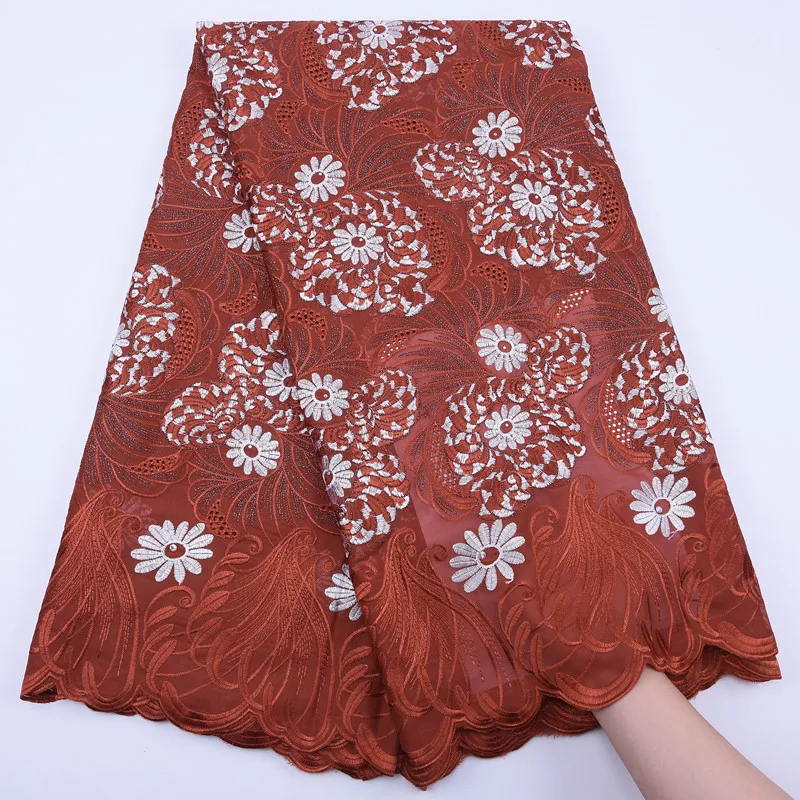 

Новейшая желтая кружевная Африканская Хлопковая кружевная ткань, нигерийская швейцарская вуаль, кружево в Швейцарии 2020, Высококачественна...