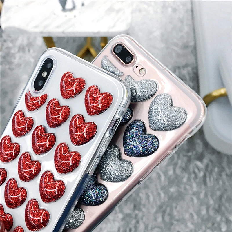 Чехол LOVECOM для телефона iPhone 11 Pro Max XR XS 7 8 Plus X милый Блестящий Мягкий Прозрачный