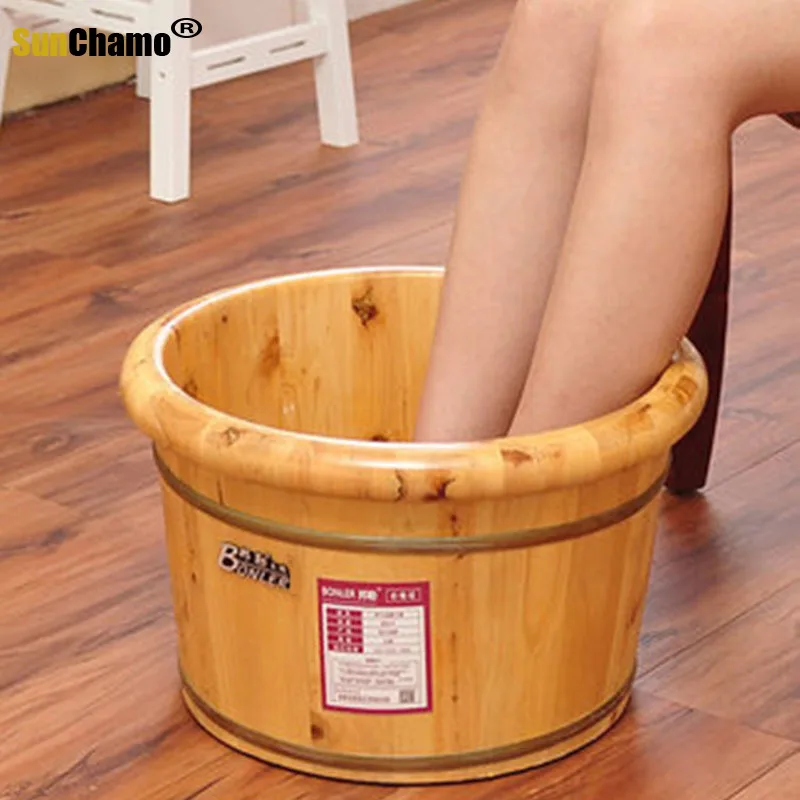 Деревянная ванна для ног Маленькая деревянная раковина артефакт цельная