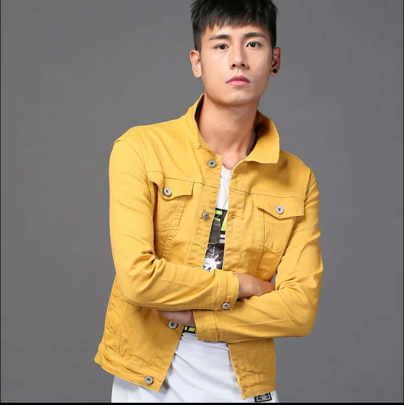 Джинсовая куртка с лацканами в стиле ретро Мужская Новая Классическая джинсовая