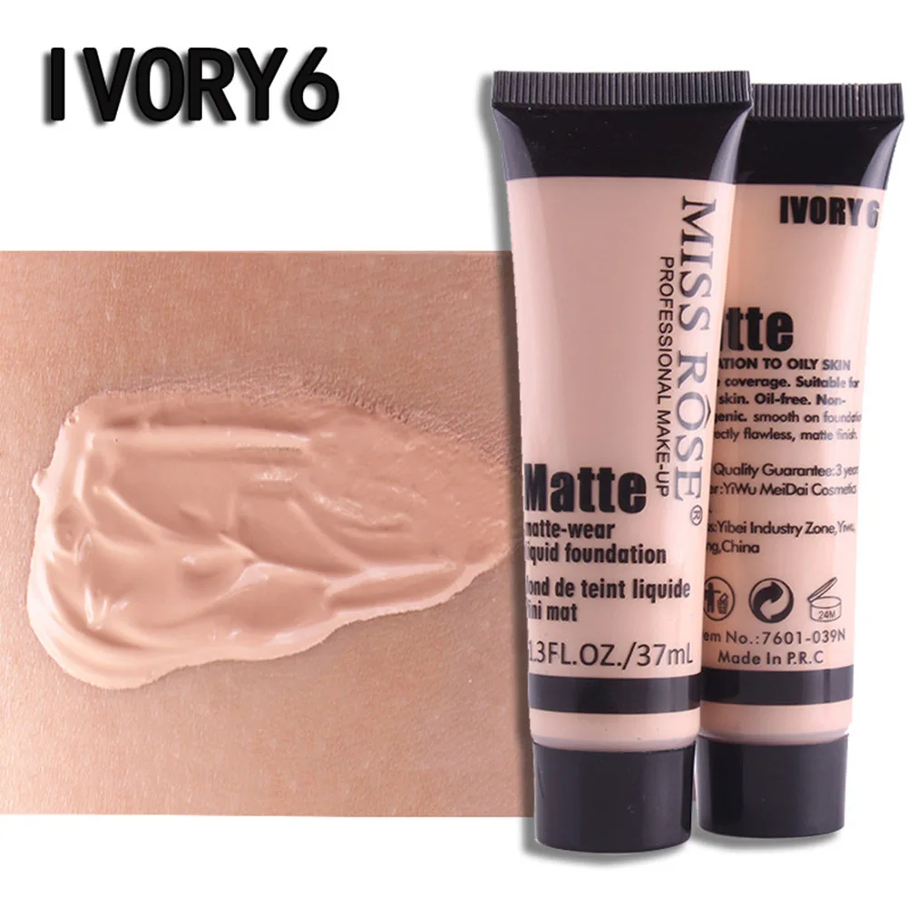 MISS ROSE Waterproof Moisturizing Matte Liquid Foundation Makeup Concealer Cream Oil control lasting Easy to smear face cosmetic | Красота и