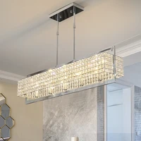 modern crystal chandelier for dining room rectangle kitchen island cristal light fixtures luxury home decor indoor lighting