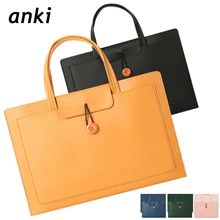 Anki Brand Laptop Bag 10,11,12,13,14,15.6 Inch PU Leather Handbag Sleeve Case For MacBook Air Pro M1,Notebook PC Cover Dropship