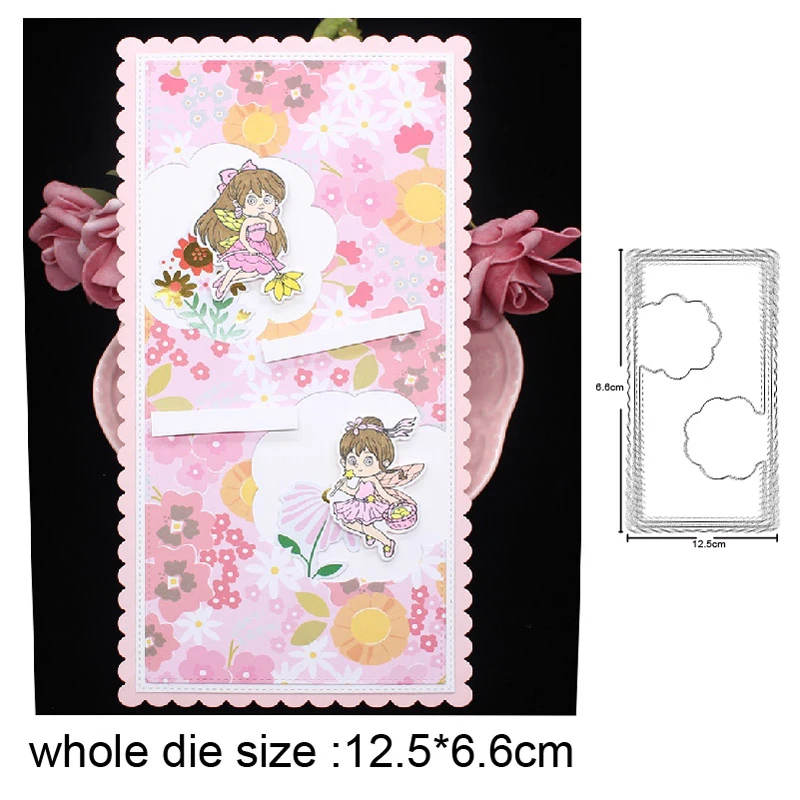 

Lace Background Frame Metal Cutting Dies Scrapbooking Stencils DIY Album Cards Decorative Embossing Die Cuts Craft Dies 2020 NEW