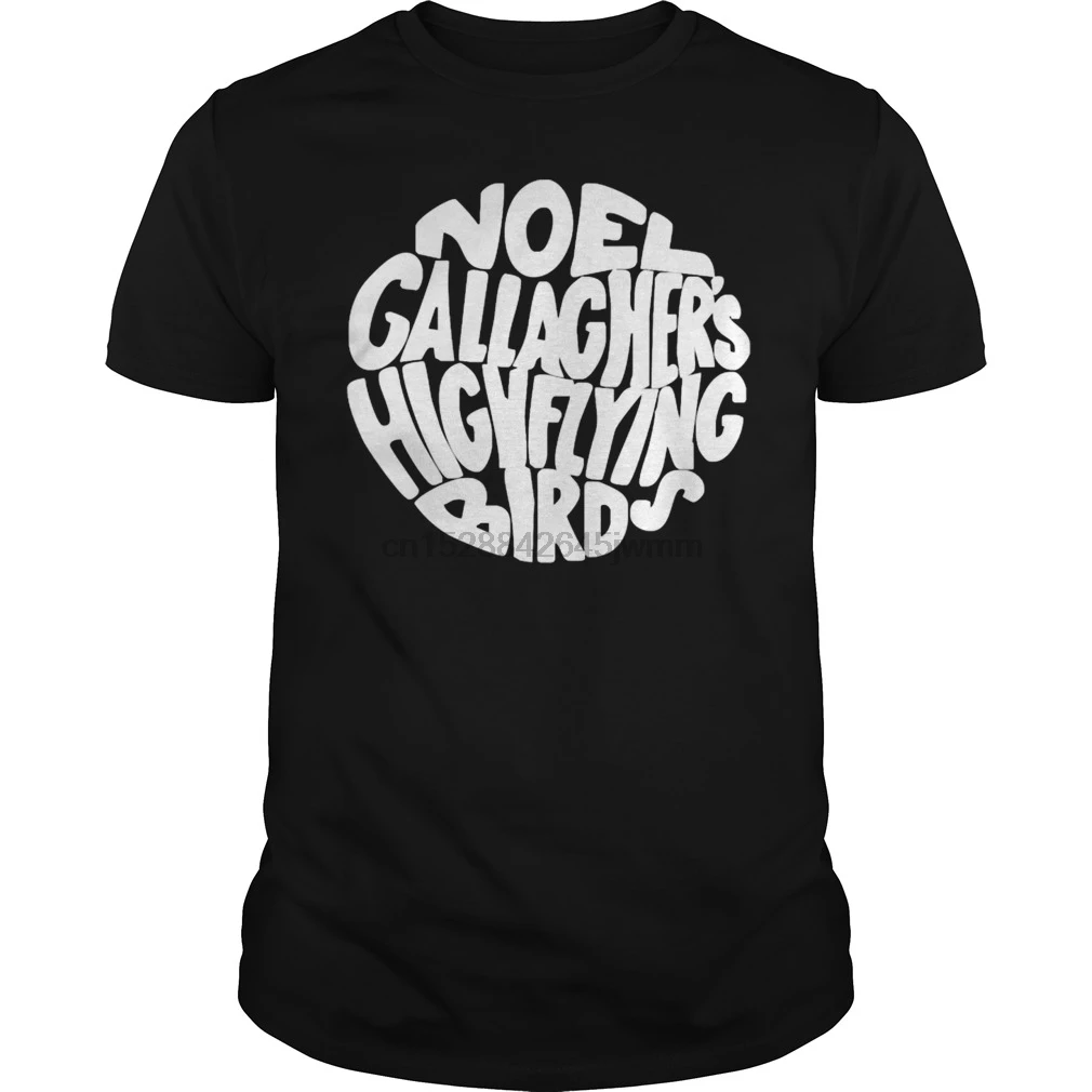 Мужская футболка с логотипом Noel Gallagher s High Flying Birds Circle (2) Футболка принтом|Мужские