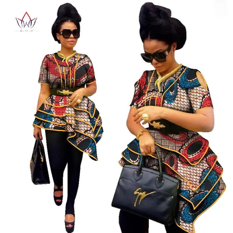 BRW Africa Style Women Modern Fashions Womens Tops Dashiki African Print Tops Shirt Plus Size M-6XL Women Clothing WY2576 - Цвет: 1