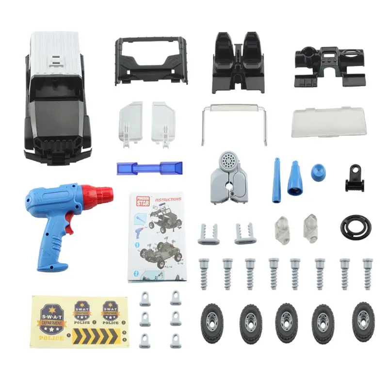 

45 шт./компл. 45 шт./компл. DIY электрическая дрель в сборке, модель полицейской машины, комплект для детей, детские игрушки, строительный автомоб...
