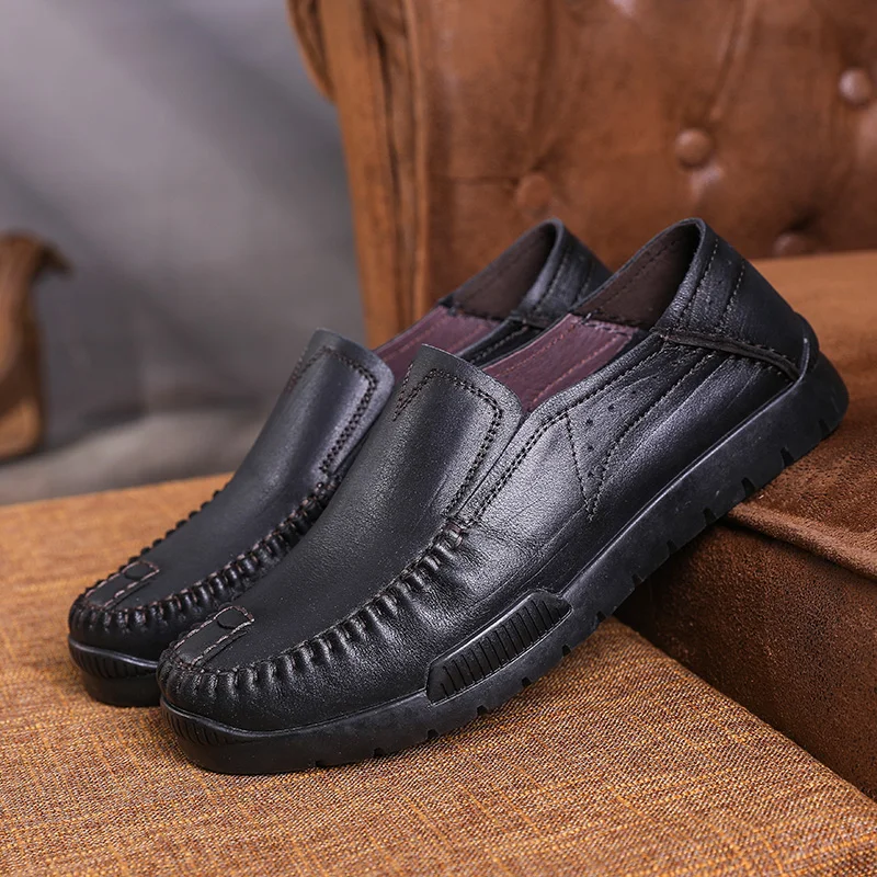 Men's leather shoes spring and autumn new leather casual shoes men's simple fashion joker tide shoes soft bottom business shoes