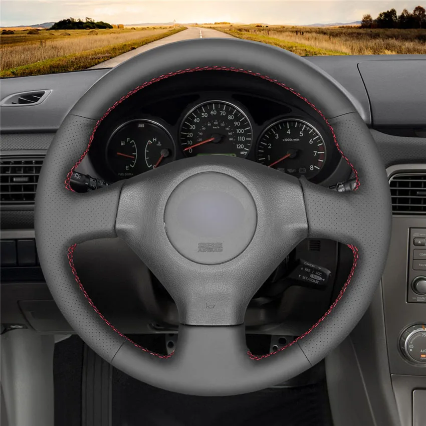 MEWANT черный чехол рулевого колеса автомобиля из натуральной кожи для Subaru Forester